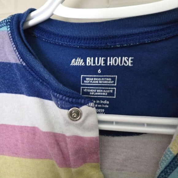 Little Blue House Striped Unicorn Pajama Size 6 M - Picture 3 of 4